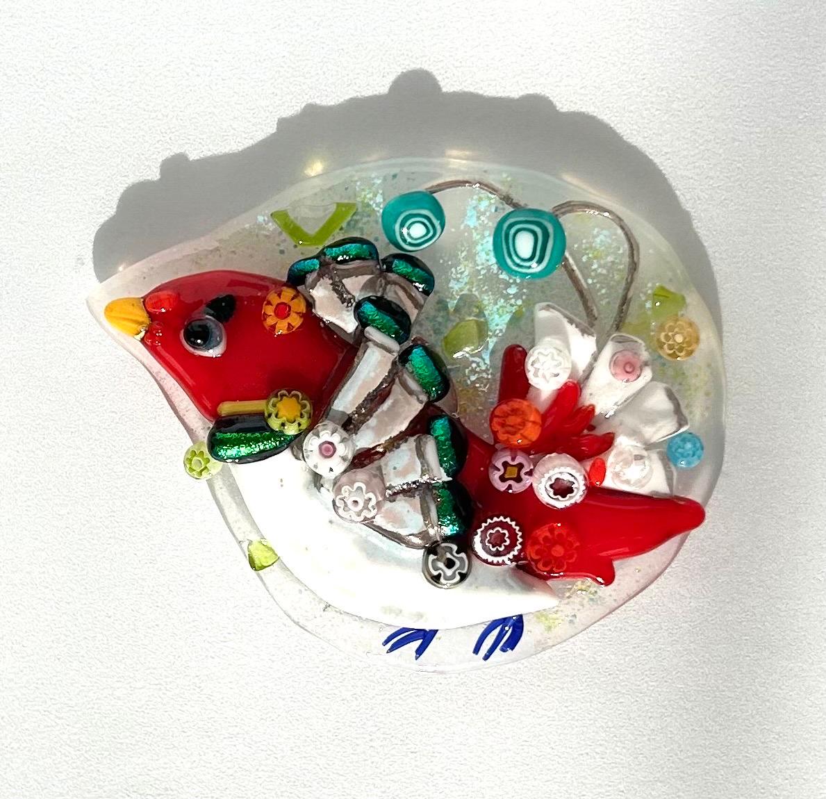 ヒヨクドリ(比翼鳥)のブローチ  美しい鳥シリーズ1枚目の画像